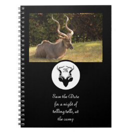 Cuaderno Fotografía de Monograma de Silhouette de Antelope 