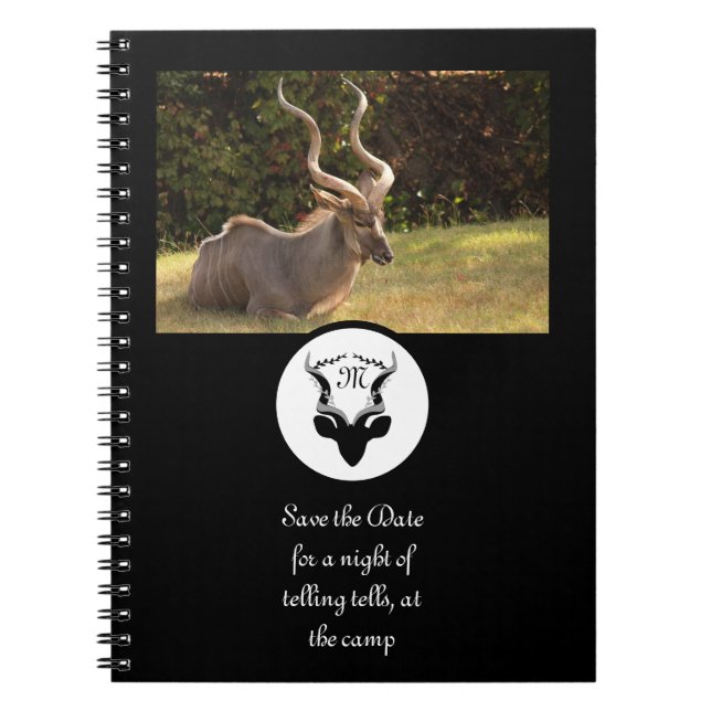 Cuaderno Fotografía de Monograma de Silhouette de Antelope  (Frente)