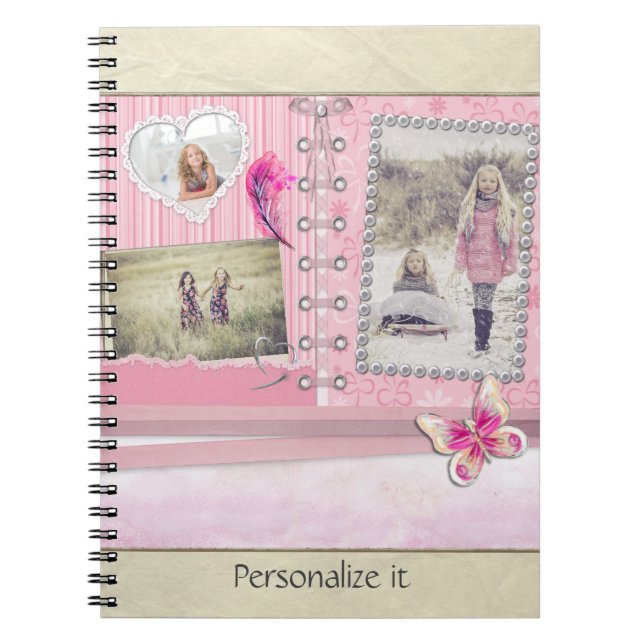 Cuaderno Fotografía de Scrapbook Page Shades of Pink (Frente)