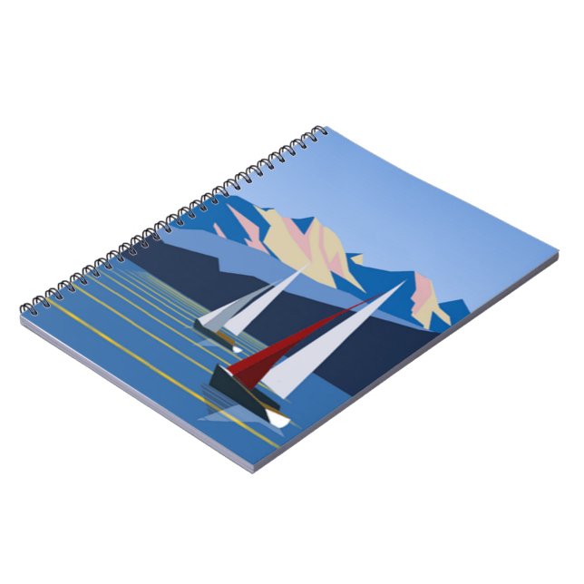 Cuaderno Fotografía de veleros y montañas (Lado Izquierdo)