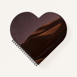 Cuaderno Fotografía del cielo nocturno del desierto oscuro