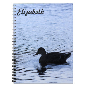 Cuaderno Fotografía del lago Lone Duck Wildlife Lake Ripple