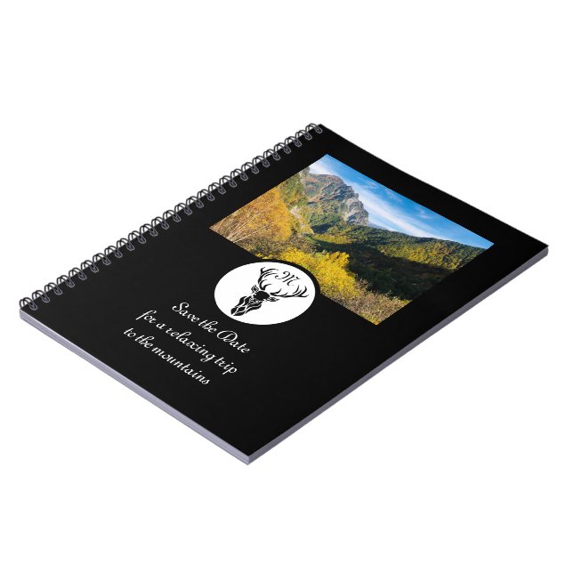 Cuaderno Fotografía en monograma de silueta de estadio negr (Lado Izquierdo)