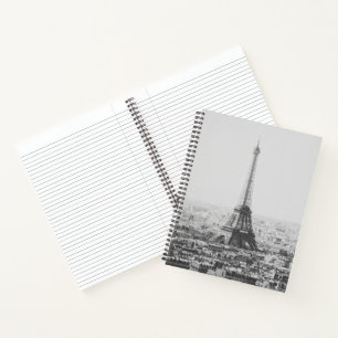 Cuaderno Fotografía en París de la Torre Eiffel Blanco y 
