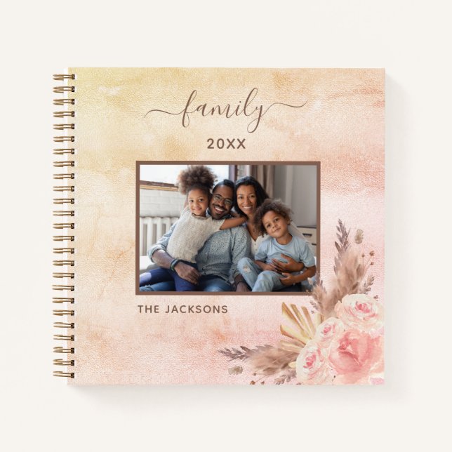 Cuaderno Fotografía familiar de la familia de las flores ro (Anverso)