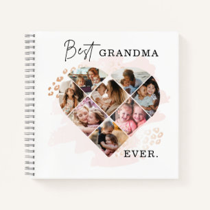 Cuaderno Fotografía familiar Mejor Abuela Forma de Corazón