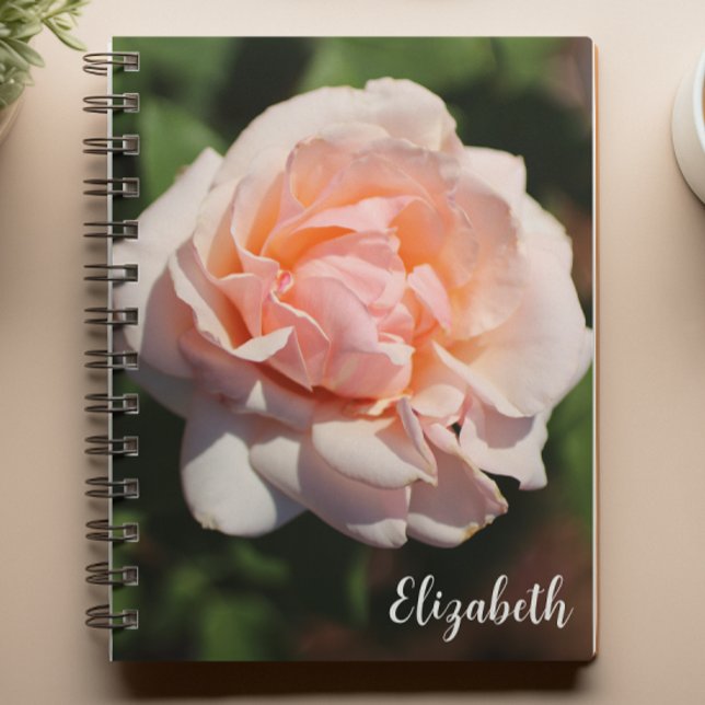 Cuaderno Fotografía floral de Peach Personalizado Rosa eleg (Subido por el creador)