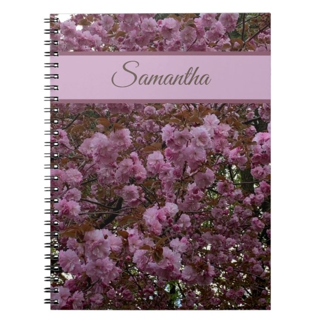 Cuaderno Fotografía personalizada del hermoso cerezo rosa (Frente)
