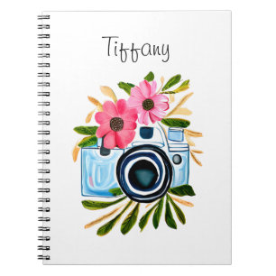 Cuaderno Fotografía personalizada Flores de cámara de época