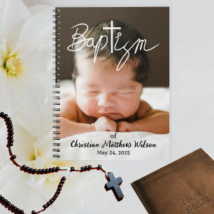 Cuaderno Fotografía por caligrafía cruzando el bautismo rel
