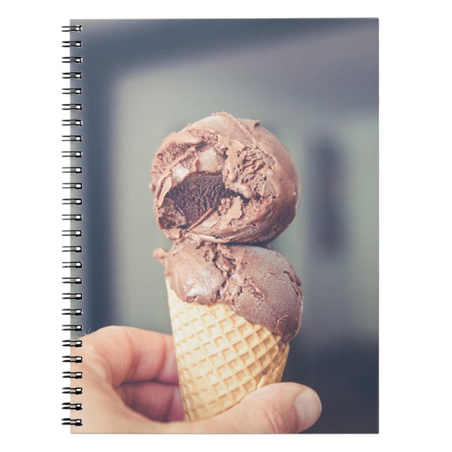 Cuaderno Fotografía selectiva del helado de chocolate (Frente)
