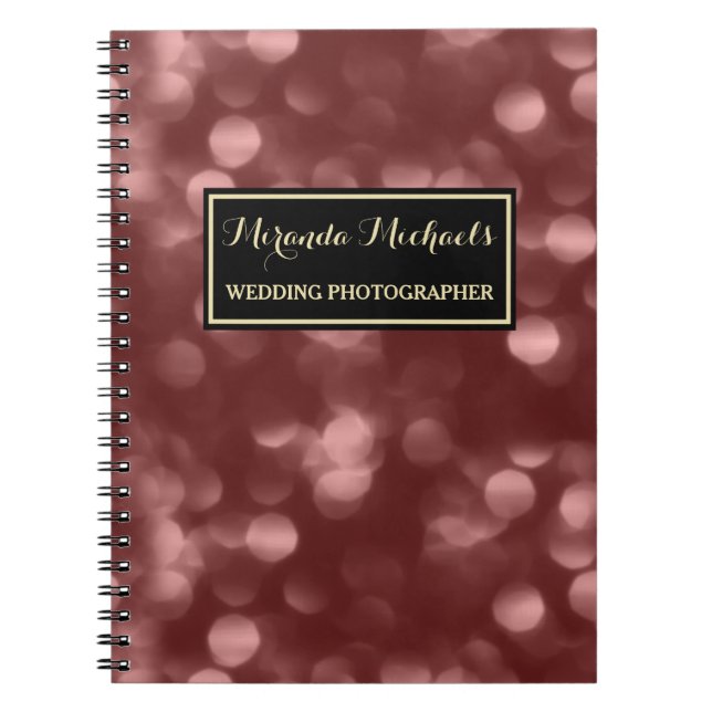 Cuaderno Fotógrafo de Bodas Marsala Bokeh (Frente)