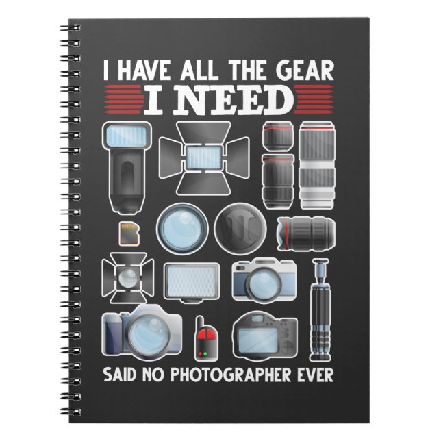 Cuaderno Fotógrafo divertido equipo Humor Cámara Lover (Frente)