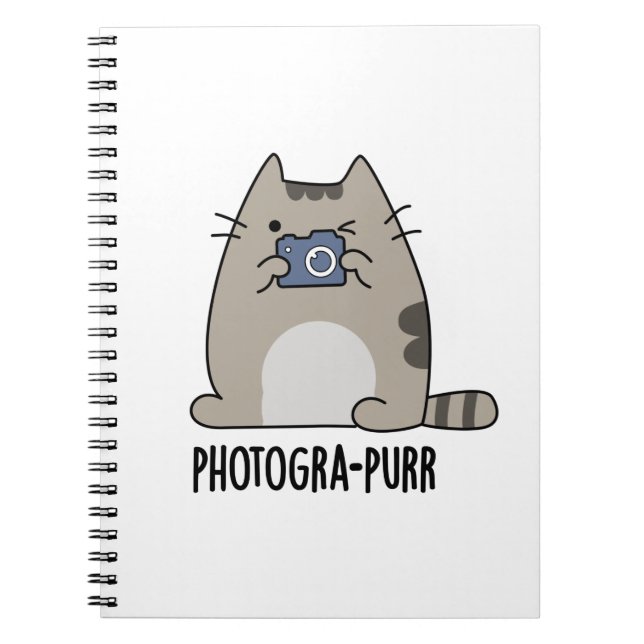Cuaderno Fotógrafo-purr Gato divertido broma del fotógrafo (Frente)