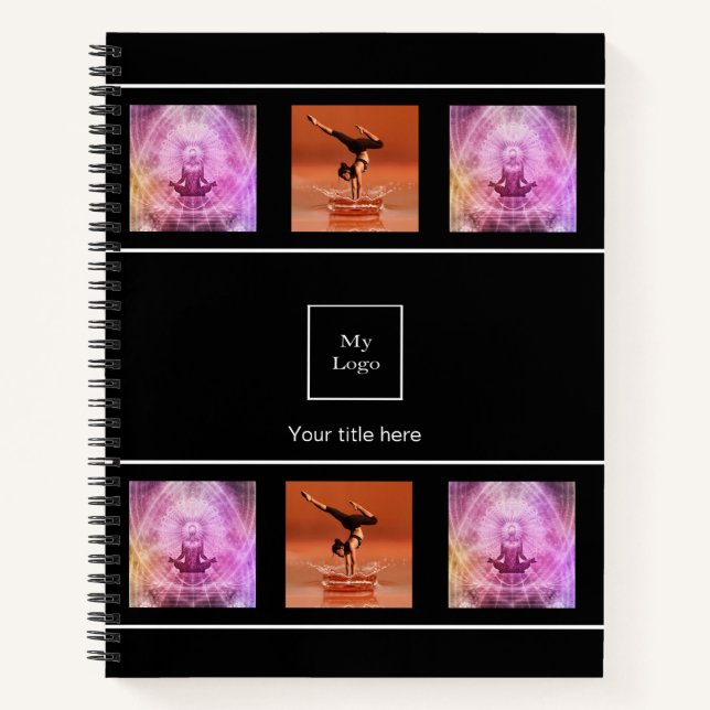 Cuaderno Fotomontaje del logotipo de la empresa negro blanc (Anverso)