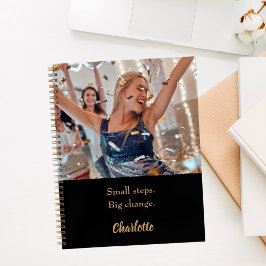 Cuaderno Fotos citas motivacionales de oro negro