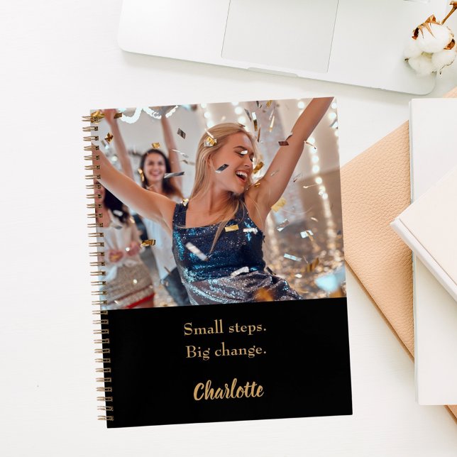 Cuaderno Fotos citas motivacionales de oro negro (Subido por el creador)