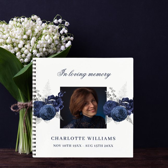 Cuaderno Fotos conmemorativas del funeral azul blanco (Subido por el creador)