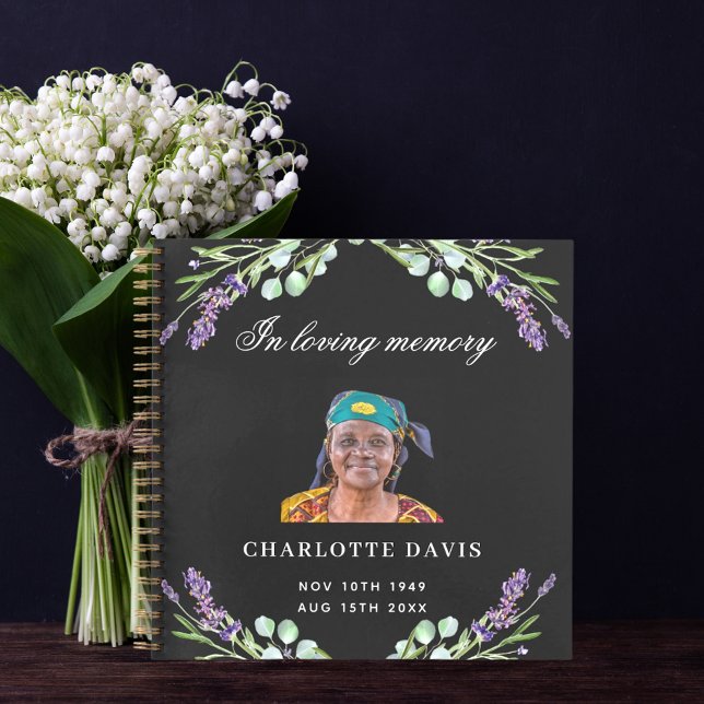 Cuaderno Fotos de flores negras conmemorativas del funeral  (Subido por el creador)
