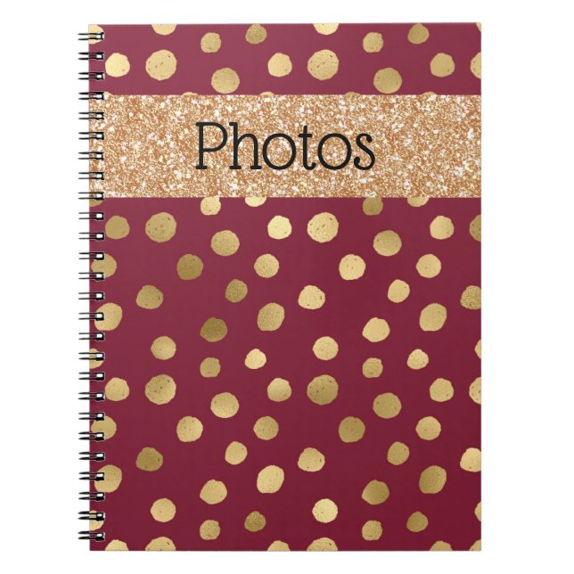 Cuaderno Fotos de metal de Cheetah Gold Burgundy (Frente)