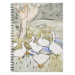 Cuaderno Fotos del pato blanco dibujadas a mano Clipart Fam