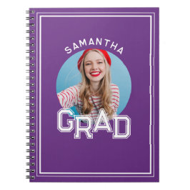 Cuaderno Fotos Modernas Simples de Graduación de Escuela Se