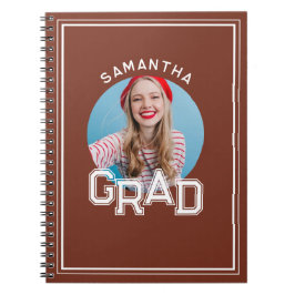Cuaderno Fotos Modernas Simples de Graduación de Escuela Se