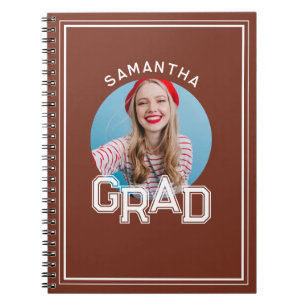 Cuaderno Fotos Modernas Simples de Graduación de Escuela Se