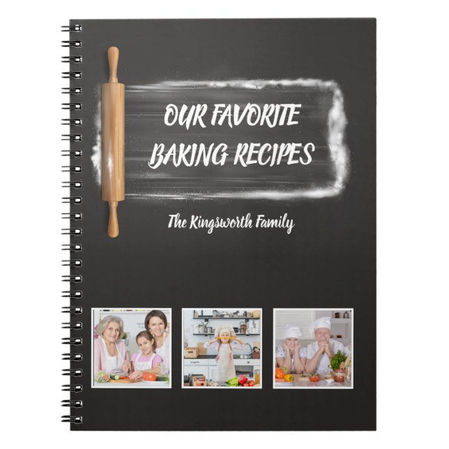 Cuaderno Fotos personalizadas de cocción favorita de la fam (Frente)