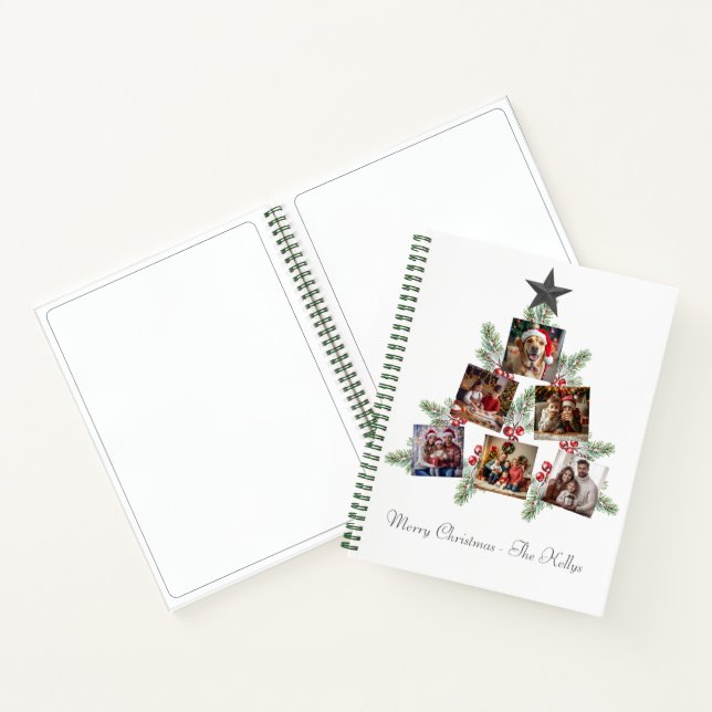 Cuaderno Fotos personalizadas de Navidad en un árbol (Interior)