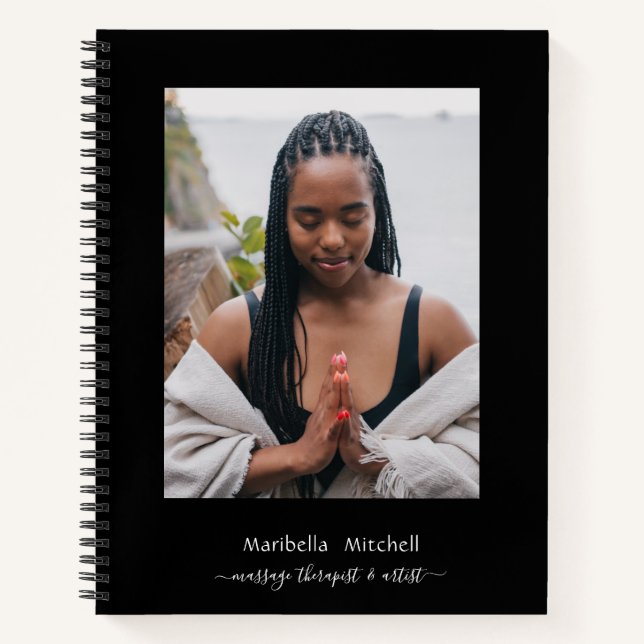 Cuaderno Fotos verticales de Boho Moon Crystals Feathers Fl (Anverso)