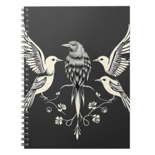 Cuaderno Four Birds on a Branch Illustration