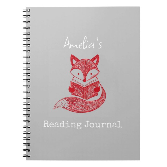 Cuaderno Fox con bloc de notas de lectura personalizado del (Frente)
