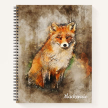 Fox Cute Watercolor Personalizado