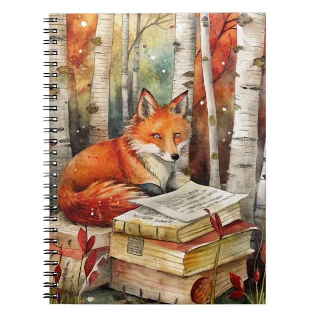 Cuaderno Fox de cosecha rústica: libros Woodland otoño (Frente)