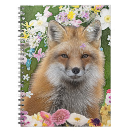 Cuaderno Fox de cuento de hadas en campo de flores