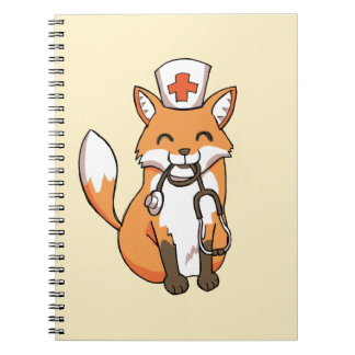 Cuaderno Fox del médico o de la enfermera que dibuja el
