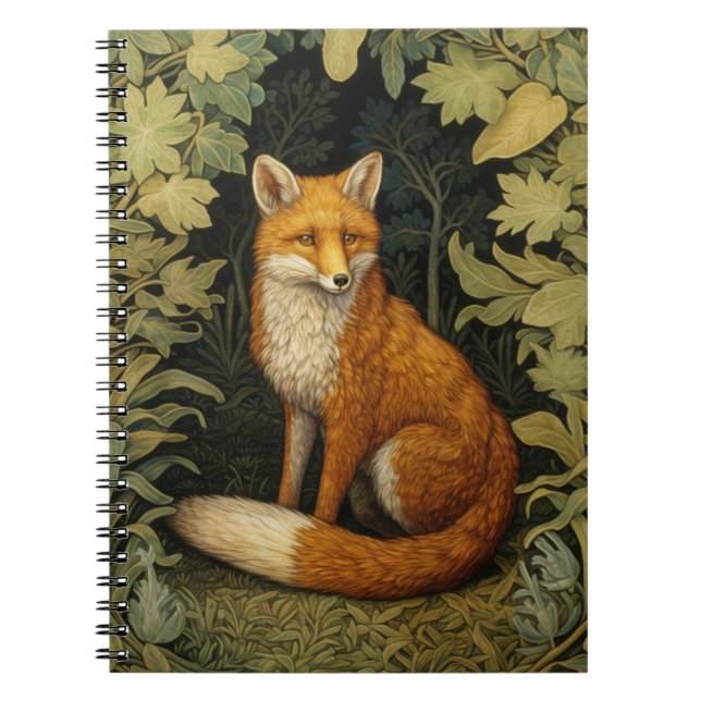 Cuaderno Fox en el bosque, estilo Art Nouveau (Frente)