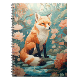 Cuaderno Fox In Forest Beautiful Fox Floral