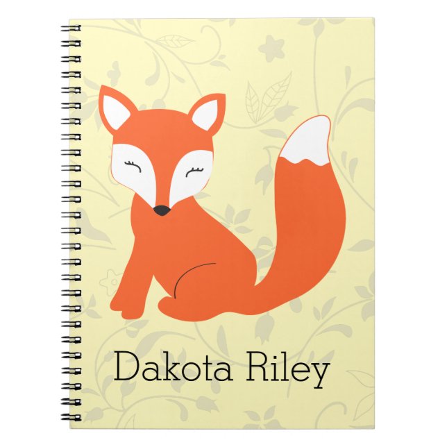 Cuaderno Fox lindo del bebé del arbolado (Frente)