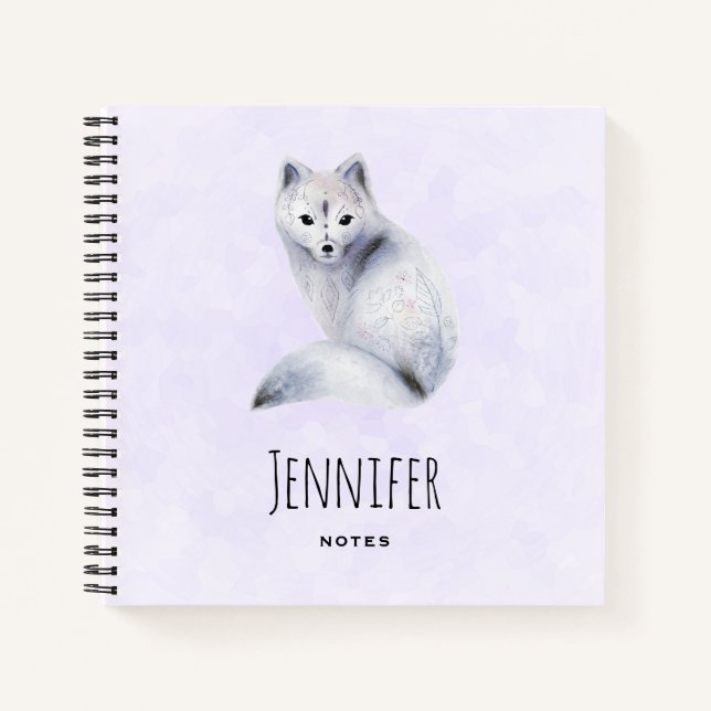 Cuaderno Fox nórdica con marcas florales (Anverso)