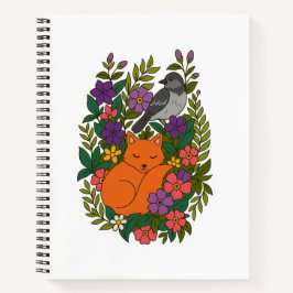 Cuaderno Fox, paloma y flores