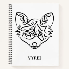 Cuaderno Fox tribal negra y blanca