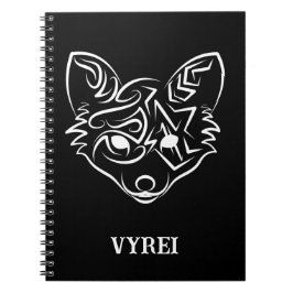 Cuaderno Fox tribal negra y blanca