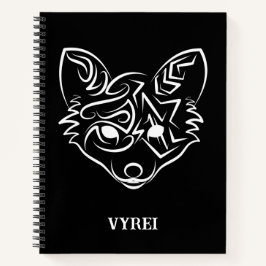 Cuaderno Fox tribal negra y blanca