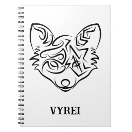 Cuaderno Fox tribal negra y blanca