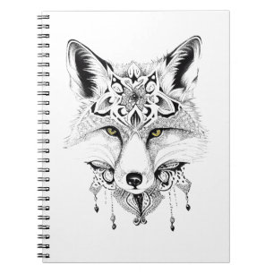 Cuaderno Fox Wild Animal Nature Ilustracion Art Tattoo