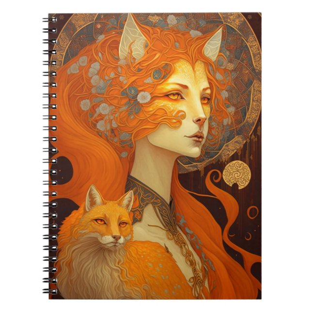 Cuaderno Fox Woman Fantasy Art (Frente)