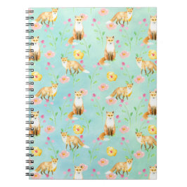 Cuaderno Foxes and Flowers color rosa de la tinta amarilla