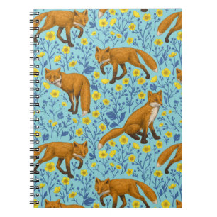 Cuaderno Foxes y mariposas en azul de la piscina